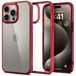 Spigen Ultra Hybrid Hoesje Geschikt voor Apple iPhone 15 Pro Max - Back Cover met Air Cushion - Transparant Rood