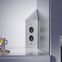 Thebo Tweevoudig Hoekstopcontact - RVS - 2 Stopcontacten - 3m Snoer