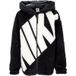 Nike Teddy Bear Sportswear Logo Long Pile Jacket Women Black/Sail