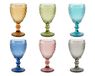 Excelsa Ginkgo Set met 6 steelglazen, gekleurd glas, inhoud 350 ml, handgemaakt
