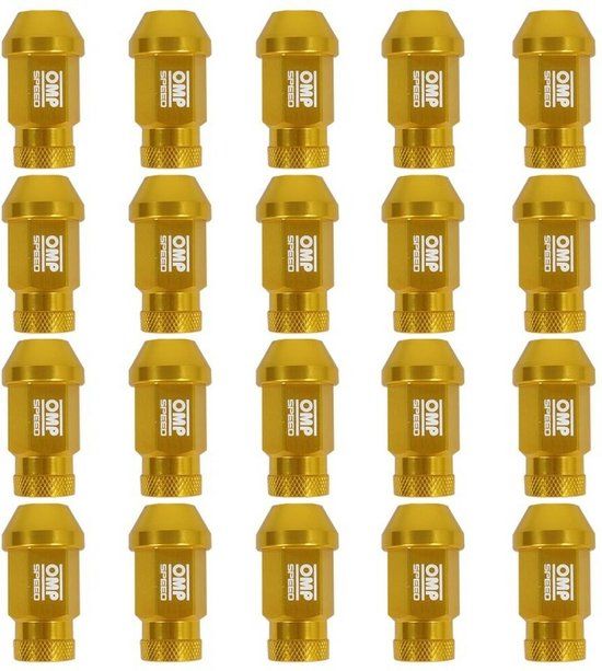 3983 OMP 7075 Wheel Bolt Set - Yellow - M14 x 1.25 - 20 Pieces