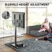 OEM Zwarte TV-standaard voor schermen van 32-60 inch, draaibaar, in hoogte verstelbaar, met opbergruimte