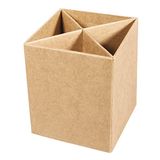 Rayher 67215000 papiermaché pennenbox, FSC gerecycled 100%, 8x8x10 cm, met onderverdelingen
