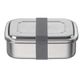 TC THERMOCAFÉ by TC SANDWICH BOX 1,00 l, stone grey, roestvrij staal, ongelakt, met textielband, broodtrommel van roestvrij staal, lunchbrood voor universiteit, school, kantoor, vaatwasserbestendig