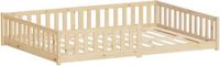 ML-Design Kinderbed 140x200 cm naturel Vloerbed voor Kinderen met stevig Lattenbodem en Valbeveiliging Massief Grenenhouten Juniorbed Peuterbed Babybed Eenpersoons Bedframe voor Jongens en Meisjes