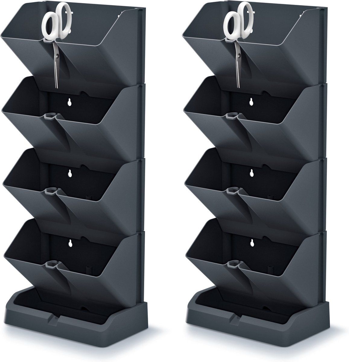 Prosperplast Set van 2x verticale kruidentuin kunststof - Antraciet