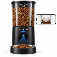 Happy Things® Automatische Voerbak Kat met Camera - 4.2L Voerdispenser RVS - Dual WiFi 5Ghz & 2.4Ghz - Spraakopname - Voerautomaat Dispenser met Smart App - Voor droogvoer - Zwart