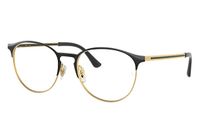 Ray-Ban RB6375 lunettes de soleil Rond Or, Noir Métal Unisexe S/M