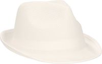 Myrtle Beach Trilby feesthoedje voor volwassenen - wit