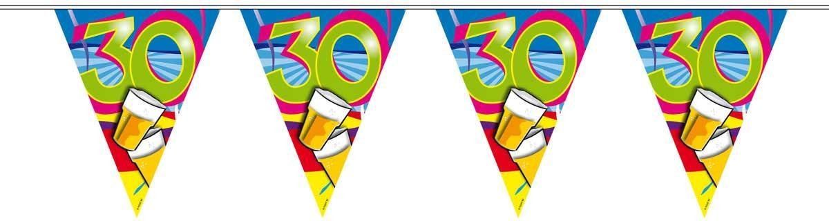 Folat 30 Jaar Vlaggenlijn Swirls - 10 meter Meerkleurig