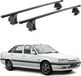 OMAC Porte-bagages de toit en acier pour Renault R21, années de modèle 1989-1995, verrouillable, capacité de charge 75 kg, 2 pièces, noir