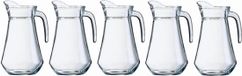 Gerimport Carafe à eau - 5x - pichet - verre - 1,3 litre - hauteur 22 cm - pichet à eau