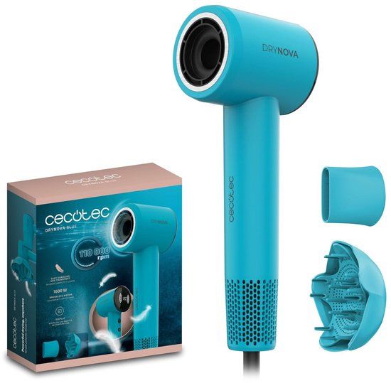 Cecotec Haardroger DryNova 1600W Ionisator Blauw Digitaal Stil Unisex