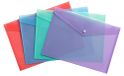 Exacompta Set van 4 zakken met drukknoopsluiting met klep - Chromaline Pastel - Afmetingen: 33x23cm - FT to ordner A4 - Pastel blauw, koraal, mauve, pastelgroen