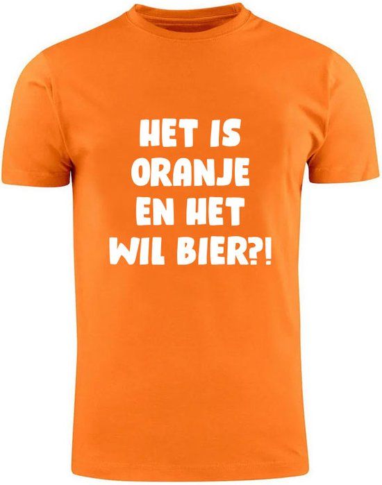 Oranje Heren T-shirt XL | Koningsdag | Katoen