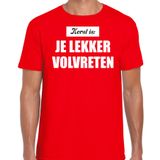 Bellatio Decorations Shoppartners Bv Kerst is: je lekker volvreten Kerstshirt / Kerst t-shirt rood voor heren - Kerstkleding / Christmas outfit XL