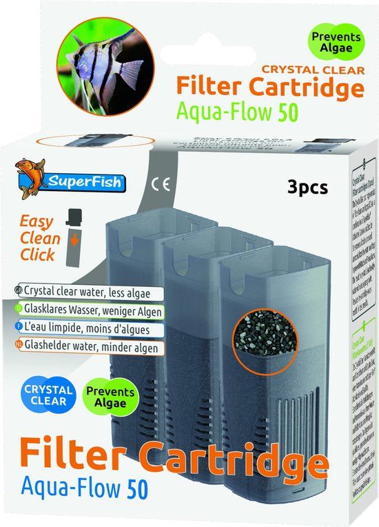 SuperFish Aqua-Flow 50 Filtercartridge - 3 stuks