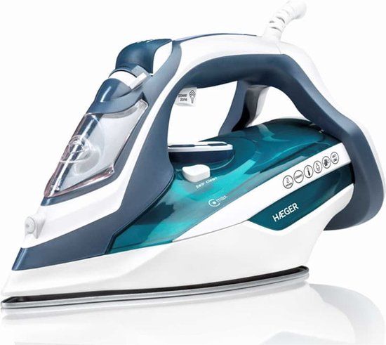 Haeger Ultra Steam 2800 - Stoomstrijkijzer - 2800 W - Keramische zool - Blauw/Wit