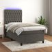Maison Exclusive - Boxspringbed met matras en LED-verlichting, donkergrijs, 90x200 cm, fluweel