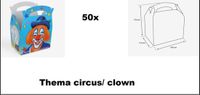 Merkloos / Sans marque Happy kids menu box Funny clown - 50 stuks