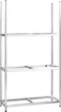 vidaXL Bandenrek 3-laags 110x40x200 cm staal zilverkleurig