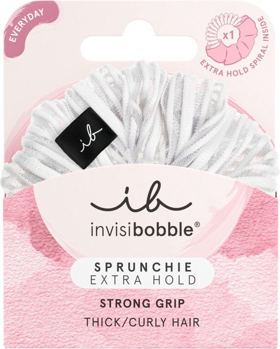 Invisibobble Sprunchie Extra Hold - Pure White - 1 stuk(s) - Zwart