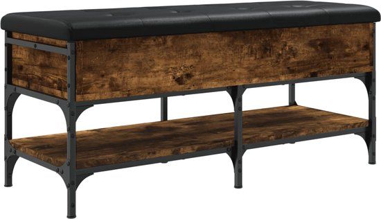 vidaXL Schoenenbank 102x42x45 cm bewerkt hout gerookt eikenkleurig