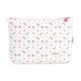 Cambrass Toilettas voor baby's, toilettas met ritssluiting, toilettas Aura Beige/bloemen, 6 x 28 x 20 cm