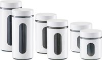 Zeller - 6x Pots de conservation pour cuisine - Blanc - 3 formats 600/900/1200 ml