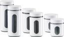 Zeller - 6x Keuken Voorraadpotten - Wit - 3 Formaten 600/900/1200 ml