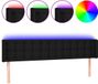 vidaXL Hoofdbord - Zwart - Stof - 183x16x78/88 cm