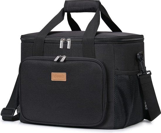 Lifewit Insulated Lunch Bag and Cooler Bag, Crossbody Cooler for Men and Women, Portable Cooler Backpack for Work, Picnic and Beach, 24L, Black
