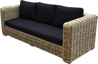 AVH-Collectie Nissah 3-zitsbank naturel rotan - olefin black - urecel foam