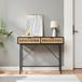en.casa Table console Luniehti avec 2 tiroirs noir et naturel 100x40x75 cm