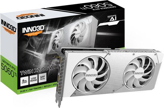 INNO3D NVIDIA GeForce RTX 5060 Ti TWIN X2 OC - Videokaart - 8GB GDDR7 - PCIe 5.0 - Wit