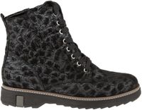 Waldläufer 683801 Veterboots Dames Zwart Nubuck Wol Maat 38