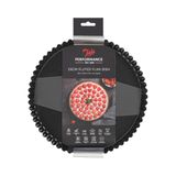 Tala Performance Geribbelde Quichevorm 25 cm Met Losse Bodem Koolstofstaal Eclipse Antiaanbaklaag Oven Tot 240 C Zwart