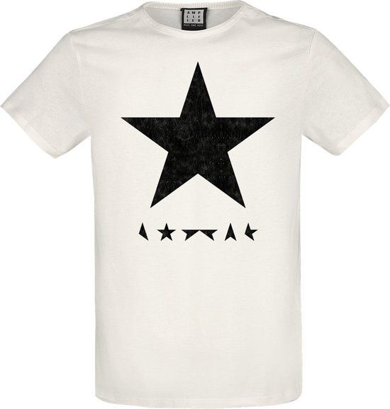 Bowie, David Amplified Collection Black Star T-shirt - gebroken wit