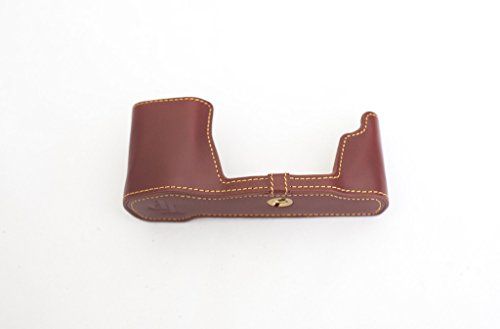 TP Handgemaakte Echt Lederen Half Camera Case Tas Cover Voor Olympus OM-D EM10 - Bruin