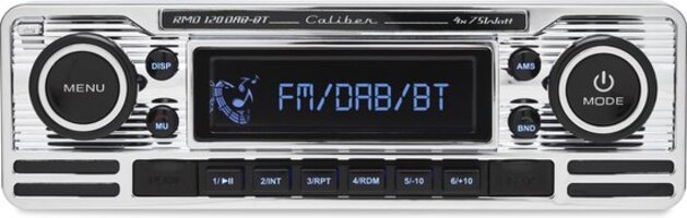 Caliber RMD120BT Autoradio - 1 DIN - Bluetooth - USB, SD, AUX, FM - Chrome - Retro Look - Handsfree