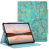 Fintie Hoes voor iPad Pro 11 2021 (3e Generatie) / iPad Pro 11 2020 2018, Multi-Angle View Folio Stand Case Cover met Pocket en Pennenhouder, (Z-Jade)