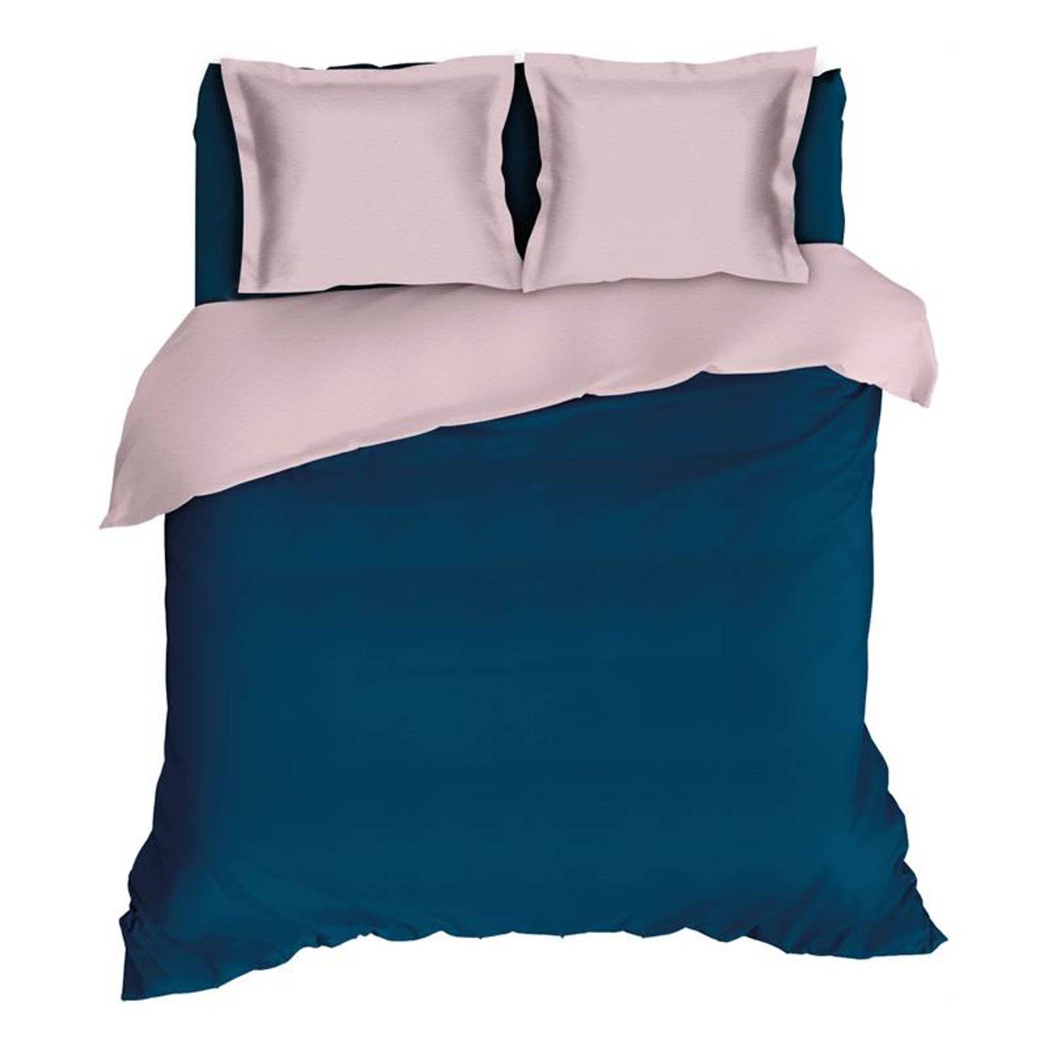 Romanette Comtesse Romanette Flanel Dekbedovertrek Tweepersoons 200x200/220 cm + 2 kussenslopen 60x70 cm Teal/Rose