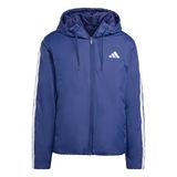 adidas Essentials Climawarm 3 Stripes Hooded Jacket Men Blue M