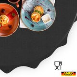 ANRO Tafelkleed Effen linnenlook Antraciet Rond Ø120cm
