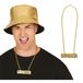 Fiestas Guirca Carnaval verkleed ketting/sieraad - metaal - goud - gangsta hanger - pooier - foute party