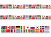 Merkloos / Sans marque Wereld landen vlaggen markeerlint - 2x - internationaal - 6 meter - plastic - versiering