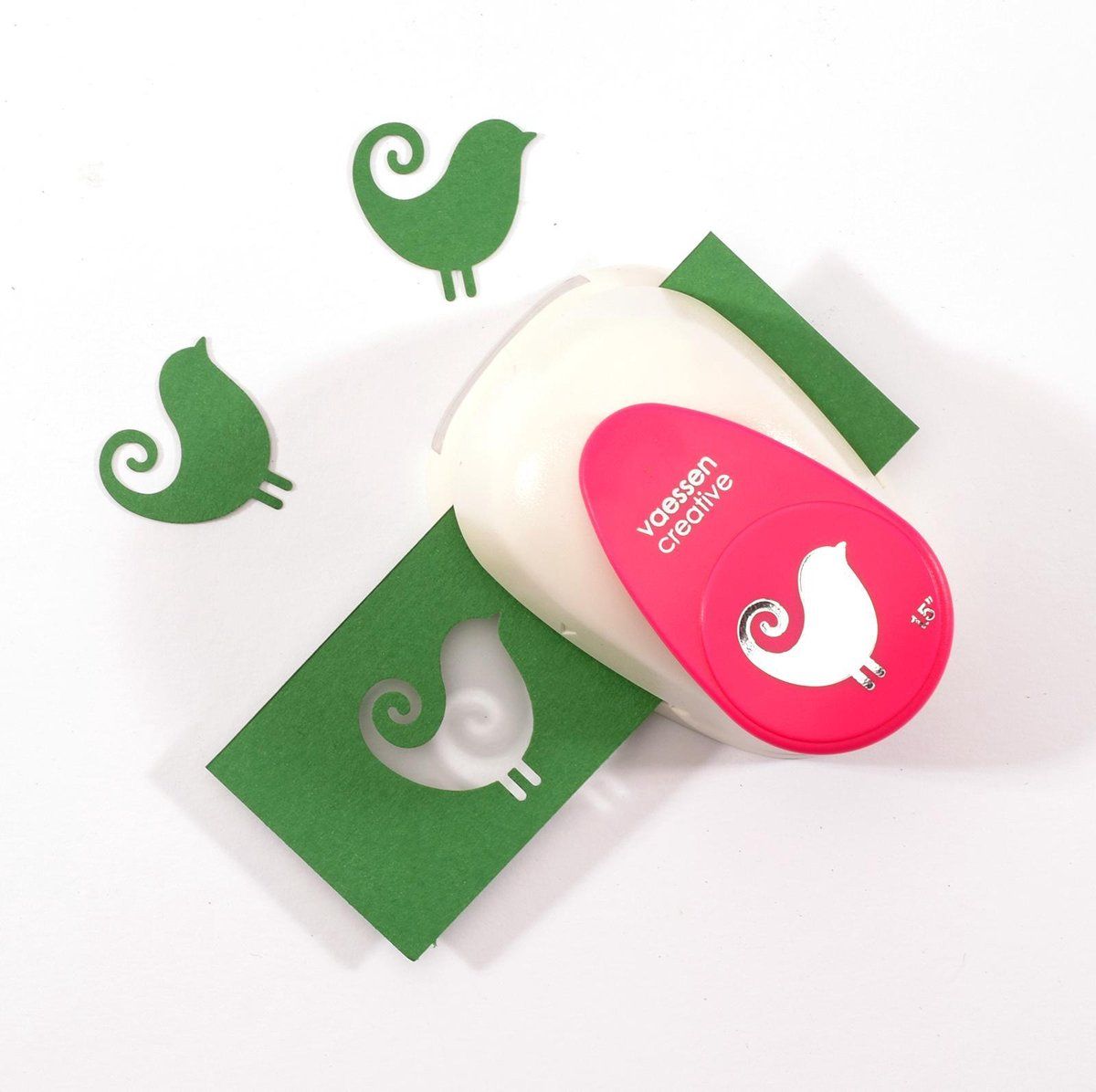 Vaessen Creative Pons - Figuurpons - vogel maxi - wit