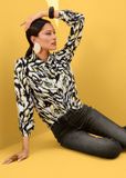 MADELEINE Blouse Dierenprint Zwart/Meerkleurig