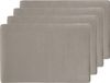 Zeller placemats lederlook - 6x - 45 x 30 cm - taupe - vegan leer - tafel onderleggers