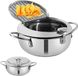 OEM HORCONDORM S.R.L. 2.2L Frituurpan met deksel en olie druppelrek, roestvrij staal Japanse stijl Tempura koekenpan met temperatuurcontrole
